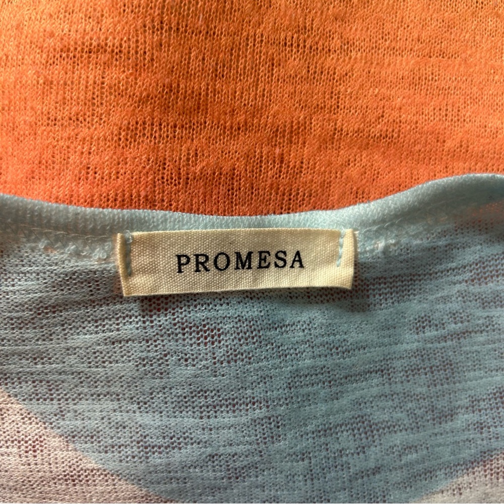 Promesa Ombre Dip Dye Tank Top - Size S, Blue/Pink/Orange/Yellow - Picture 2 of 10